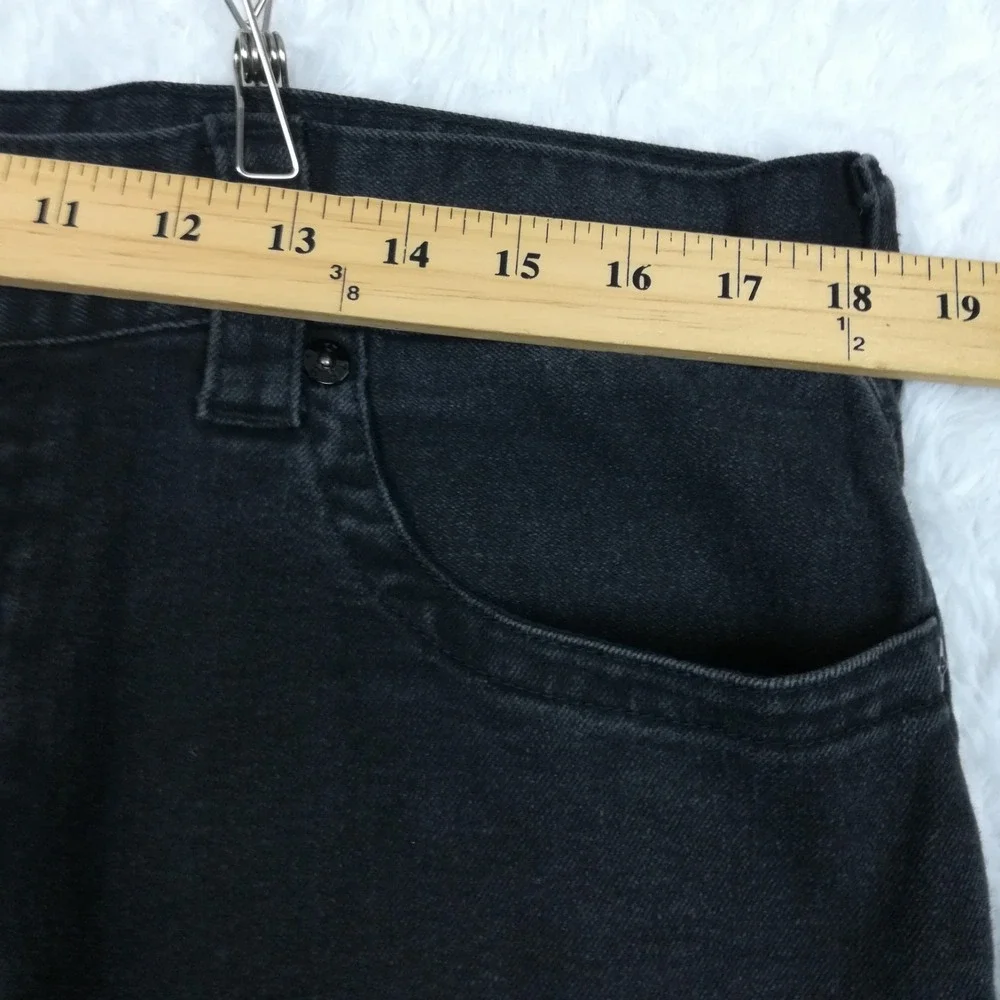 True Religion Mens Jeans Rocco Skinny Relaxed Black Denim Flap Pocket 36